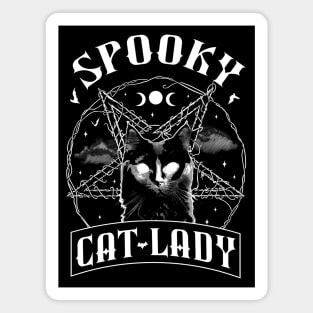 Spooky Cat Lady - Goth Halloween Retro Vintage Magnet